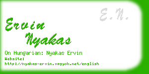 ervin nyakas business card